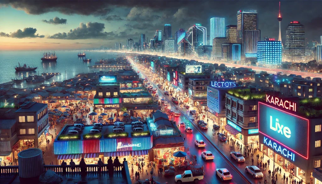 Karachi night Background